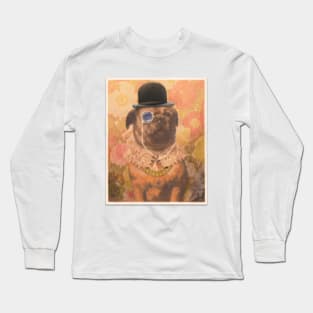 Cool Monocle Wearing Renaissance Dog Painting Long Sleeve T-Shirt